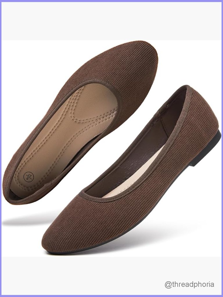 Women's Ballet Flats Suede Slip On Comfort Work Loafers Round Toe Dressy